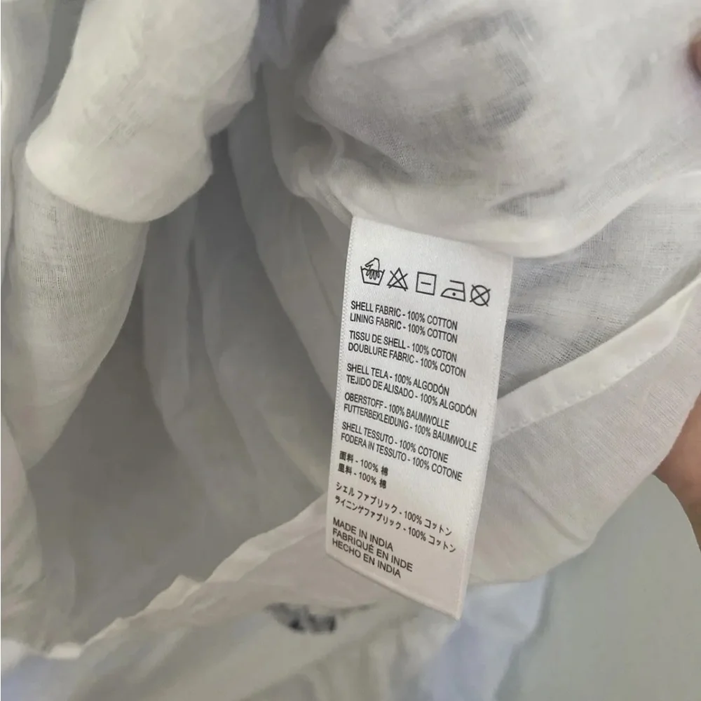 Cleobella Blue White Floral Cotton Puff Sleeve Nevah Mini Size Small Sundress - Picture 7 of 9